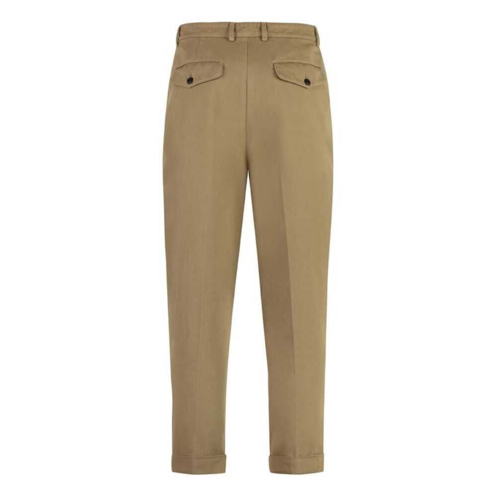 DONDUP Men's Cotton Twill Flat Front Casual Pants Men Beige